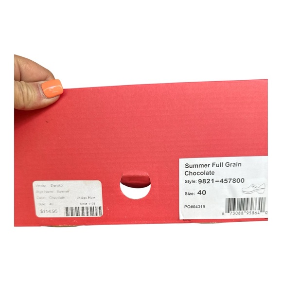 Dansko Brown Leather Clogs with flowers New in box item 9821-457800 Size 40 - Picture 5 of 5